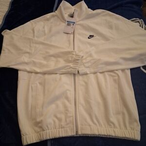 Nike Club Knit Full Zip Off White jacket Size Med NWT